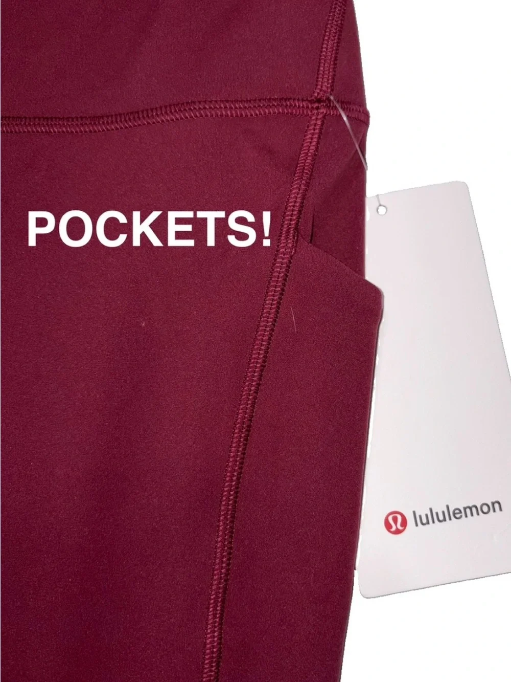 NWT*LULULEMON*SIZE 6*ALIGN HI RISE 28”L PANT*POCKETS*BURGUNDY BAY*AUTHENTIC $128